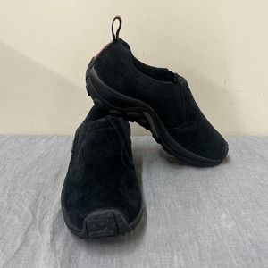 MERRELL WOMEN JUNGLE MOC MIDNIGHT BLACK LEATHER SHOE COMFORTBALE J52918 SIZE 6.5